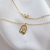 925 Sterling Silver Clear Cubic Zirconia Arch with Rose Flower Pendant Necklaces FS-WG4E11B-01-3