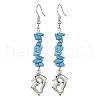 Synthetic Turquoise Chips Dangle Earring EJEW-JE05436-4
