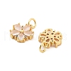 Brass Micro Pave Cubic Zirconia Charms KK-C051-01G-02-2