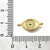 Brass Micro Pave Blue & Clear Cubic Zirconia Eye Connector Charms KK-D295-24G-3