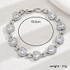Brass Pave Clear Cubic Zirconia Heart Link Bracelets for Women OZ7056-2-1