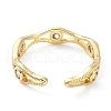 Rack Plating Brass Micro Pave Clear Cubic Zirconia Cuff Rings RJEW-C043-04G-3