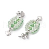 304 Stainless Steel Faceted Bicone Glass Beads Dangle Stud Earrings EJEW-WZ00437-4