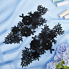 Flower Pattern Polyester Embroidered Lace Appliques DIY-WH0308-455C-4