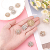 Gorgecraft 8Pcs 2 Colors Brass Shank Buttons RB-GF0001-02-3