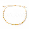 Bohemian Style Glass Seed Round Beads Braided Bead Bracelets RZ1684-7-1