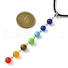 Natural & Synthetic Chakra Gemstone Pendant Necklaces NJEW-JN04539-3