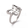 201 Stainless Steel Butterfly Finger Ring RJEW-J051-02P-1