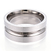 201 Stainless Steel Grooved Finger Ring Settings STAS-WH0039-12B-P-1