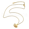Brass Micro Pave Cubic Zirconia Shell Shape Pendant Neckalces for Women NJEW-S448-10G-4