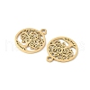 304 Stainless Steel Flat Round with Laser Cut Tree of Life Charms STAS-L022-512G-2