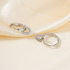 Elegant U-shaped Brass Clear Cubic Zirconia Hoop Earrings VN7337-2-1