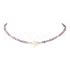 Summer Beach Natural Amethyst Round Beaded Necklaces NJEW-JN05262-03-2