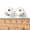 Mother's Day Theme Printed Wood European Beads WOOD-F016-10-3