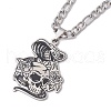 Snake with Skull 304 Stainless Steel Pendant Necklaces NJEW-K253-30P-3