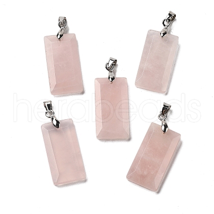 Natural Rose Quartz Faceted Pendants G-U031-04P-01-1