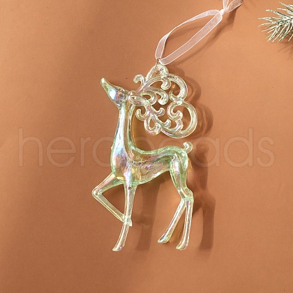 Christmas Transparent Plastic Pendant Decoration HJEW-G022-01E-1