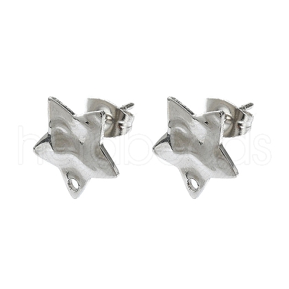 Non-Tarnish 304 Stainless Steel Stud Earring Findings X-STAS-L024-003P-09-1