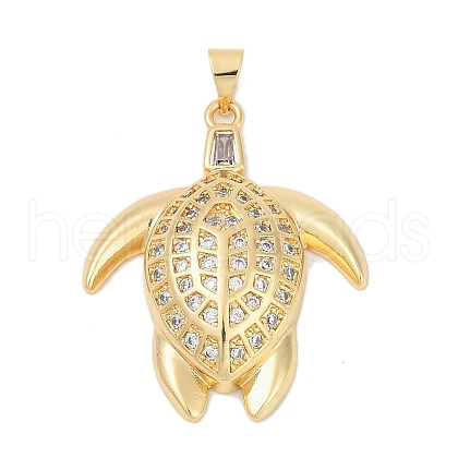 Brass Micro Pave Cubic Zirconia Pendants X-KK-A241-09G-1