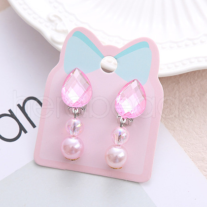 Alloy Plastic Clip-on Earrings for Kid WG21FF0-25-1