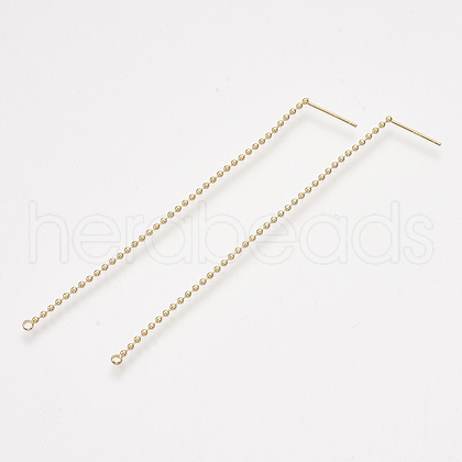 Brass Stud Earring Findings KK-T035-126G-1