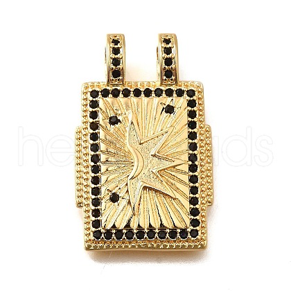 Brass Micro Pave Cubic Zirconia Pendants KK-U055-06C-1