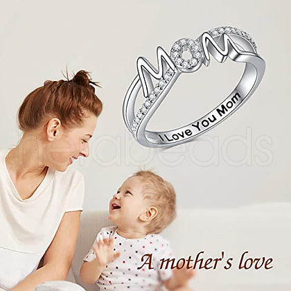 Brass Micro Pave Cubic Zirconia Finger Rings for Women FS-WG11F27-01-1