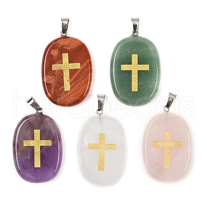 Natural Mixed Stone Pendants G-S392-01A-1