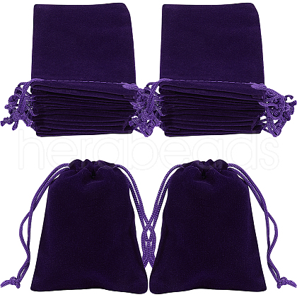 Beebeecraft Velvet Jewelry Drawstring Gift Bags ABAG-BBC0001-10B-04-1