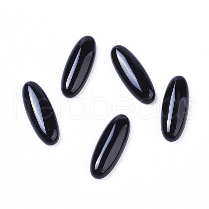 Natural Black Agate Cabochons G-L510-15A-01-1