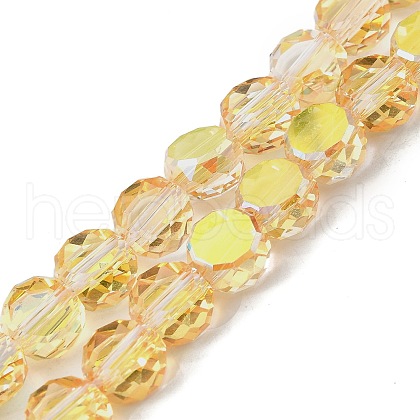 Electroplate Glass Beads Strands EGLA-L045-G-HP01-1