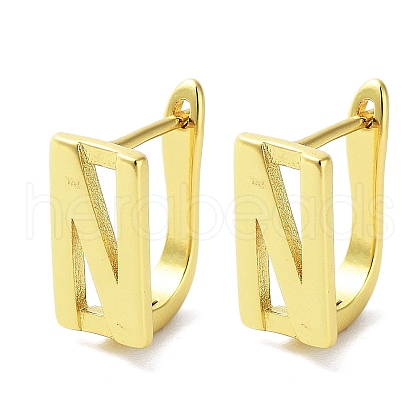 Brass Letter Stud Earrings for Women EJEW-A038-01N-G-1