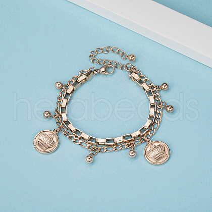 Stainless Steel Double Strand Charm Bracelets OD0271-1
