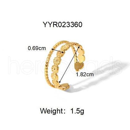 Stainless Steel Cuff Ringds for Women HA1688-5-1