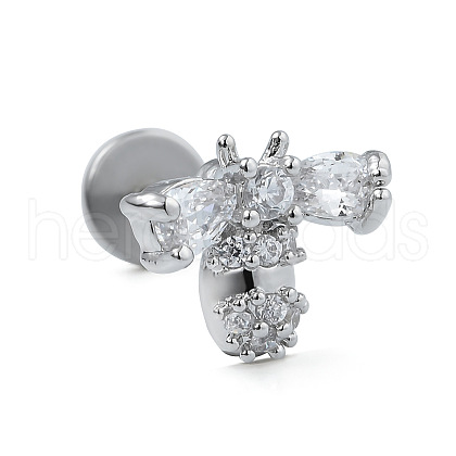 Stainless Steel Micro Pave Clear Cubic Zirconia Cartilage Earrings for Women Men WG39C06-08-1