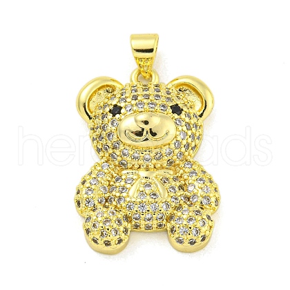 Brass Micro Pave Clear Cubic Zirconia Pendants KK-R159-12G-01-1