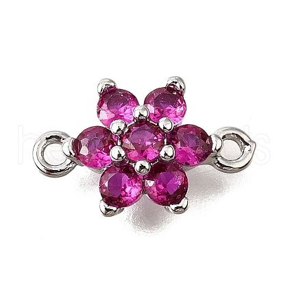 Brass Micro Pave Orchid Cubic Zirconia Links KK-D356-02A-P-1