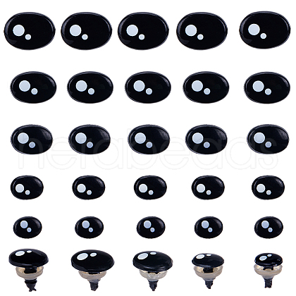 Gorgecraft 100 Sets 5 Style Oval Plastic Craft Safety Screw Noses DOLL-GF0001-03-1