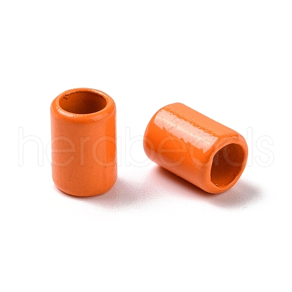 Column Rack Plating Spray Painted Alloy Beads for Jewelry Making PALLOY-F291-01K-1