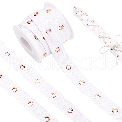 CHGCRAFT 6.25 Yards Cotton Ribbon with Golden Plated Eyelets OCOR-BC0006-75B-1