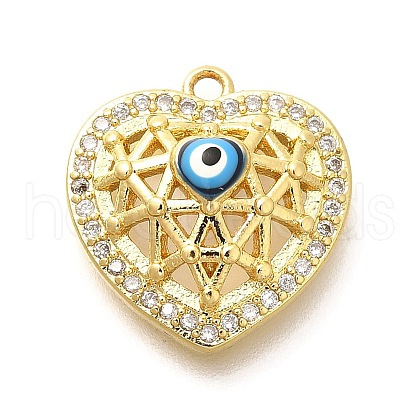 Brass Micro Pave Cubic Zirconia Pendants KK-U048-10G-1