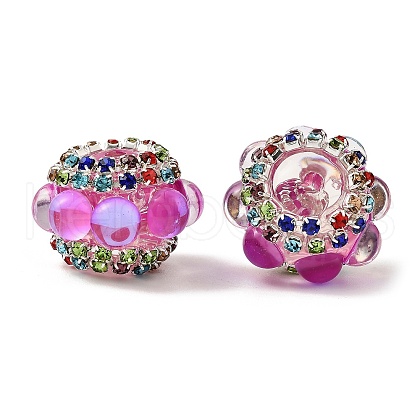 Sparkling Acrylic Rhinestone Round Beads OACR-NH0002-01A-09-1