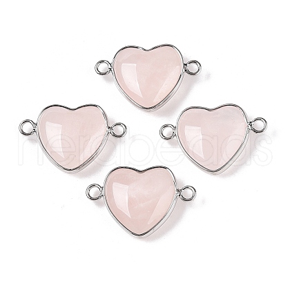 Natural Rose Quartz Love Heart Pendants G-T138-205H-P-1