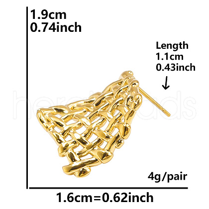 Stylish Irregular Stainless Steel Web Stud Earrings for Women CF3363-8-1