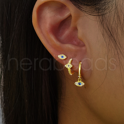 Simple S925 Sterling Silver Horse Eye Earring Sets NN5994-1-1