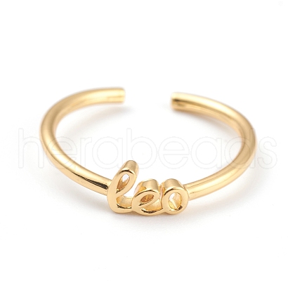 Constellation/Zodiac Sign Brass Cuff Rings RJEW-J074-05G-G-1