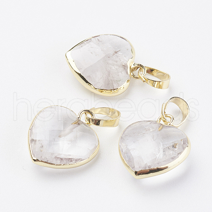 Natural Quartz Crystal Pendants G-G737-14A-G-1