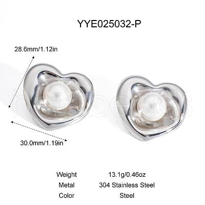 Heart Stainless Steel Stud Earrings DM4461-3-1
