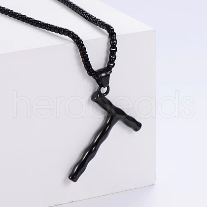Stylish Stainless Steel Initial Pendant Necklaces SR1473-20-1