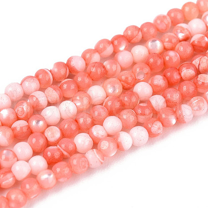 Dyed Natural Trochid Shell/Trochus Shell Beads Strands SSHEL-T017-13D-1